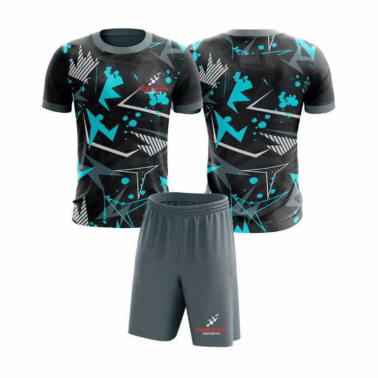 Customizable shirt and shorts combo for athletes and teams, designed for optimal performance and comfort. High-quality, breathable, and durable athletic wear by Forwin Sports.