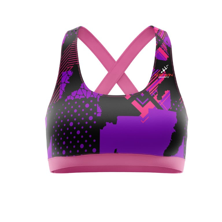 This image displays a custom women's sports bra by Forwin Sports, created by high-ranked manufacturers. The high-quality custom sports bra features customized support, moisture-wicking technology, and a snug fit, ensuring enhanced performance and comfort during rigorous workouts and athletic activities. #CustomSportsBra #WomensActivewear #HighPerformance #MoistureWicking #ComfortFit #ForwinSports #CustomMade