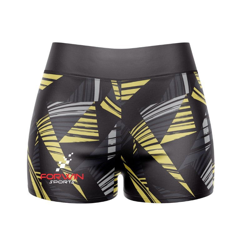 Image of compression shorts, a type of athletic wear designed to provide support and compression during exercise. The shorts are typically made of a stretchy material and are worn by athletes and fitness enthusiasts to improve performance and reduce muscle soreness.