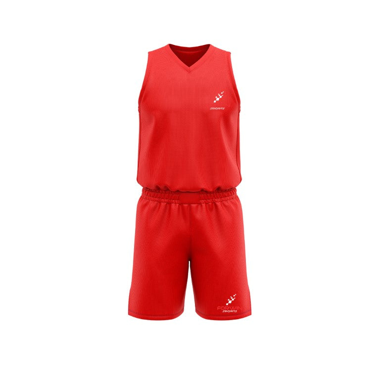 Image of a custom basketball uniform. Features a jersey and shorts with team logo and number. Designed for basketball teams and players.