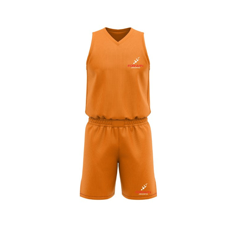 Image of a custom basketball uniform. Features a jersey and shorts with team logo and number. Designed for basketball teams and players.