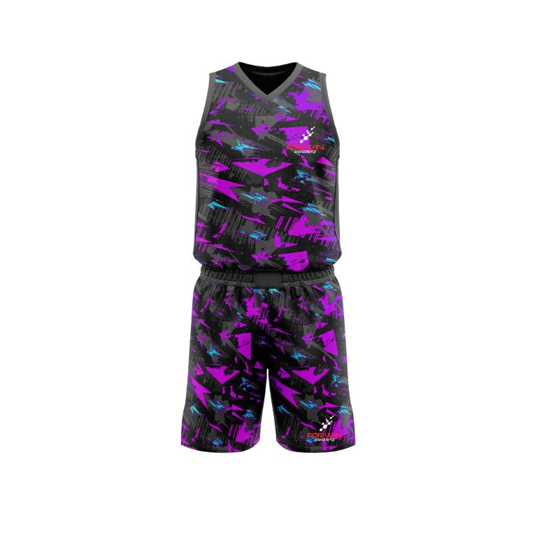 Image of Custom Basketball Uniforms - Premium Quality Jerseys & Shorts for Basketball Teams & Players. Features Custom Team Logos, Numbers, Names. Designed for Performance, Comfort, Durability. Compliant with NBA, NCAA, NFHS Regulations. Ideal for Professional, Collegiate, High School, Youth Basketball Teams, Leagues, Tournaments.