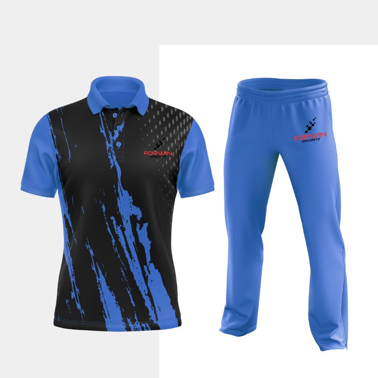 Image of cricket clothing, featuring tailored jerseys, trousers, and hats with personalized team graphics, numbers, and names. Professional-grade uniforms for the cricket field.