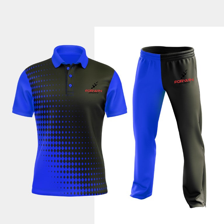 Picture of cricket attire, showcasing custom-designed shirts, pants, and gear with team logos, numbers, and names. High-quality uniforms for cricketers and teams.