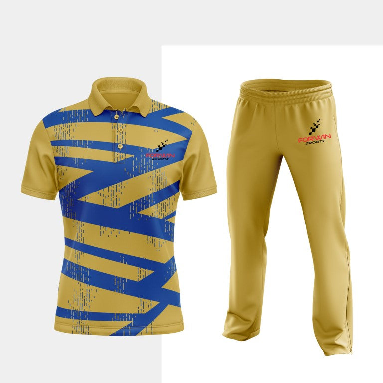 Picture of cricket attire, showcasing custom-designed shirts, pants, and gear with team logos, numbers, and names. High-quality uniforms for cricketers and teams.