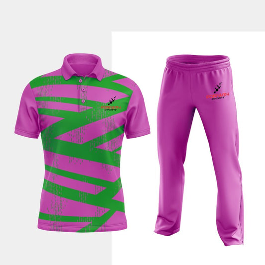 Picture of cricket attire, showcasing custom-designed shirts, pants, and gear with team logos, numbers, and names. High-quality uniforms for cricketers and teams.