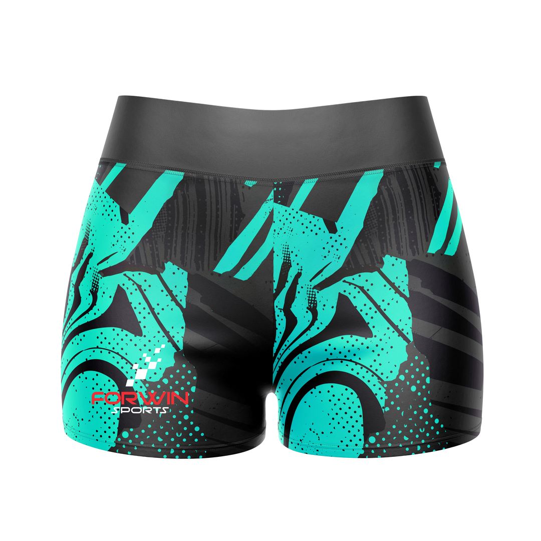 Image of compression shorts, a type of athletic wear designed to provide support and compression during exercise. The shorts are typically made of a stretchy material and are worn by athletes and fitness enthusiasts to improve performance and reduce muscle soreness.