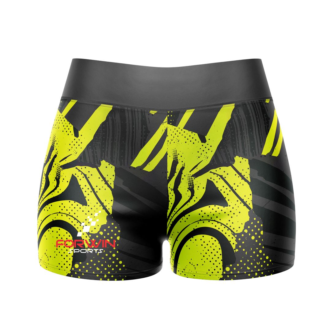 Image of compression shorts, a type of athletic wear designed to provide support and compression during exercise. The shorts are typically made of a stretchy material and are worn by athletes and fitness enthusiasts to improve performance and reduce muscle soreness.